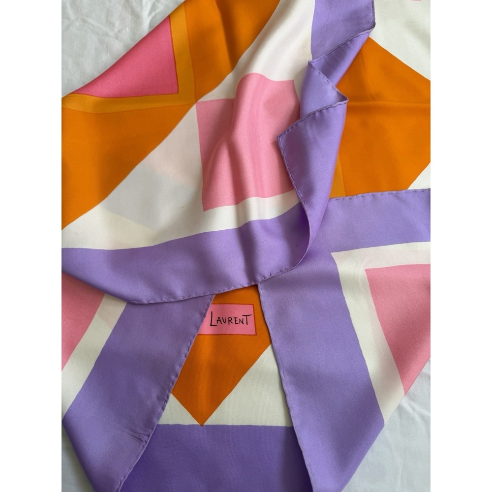 Vintage YSL Yves Saint Laurent Silk Geometric Scarf - Picture 4 of 6